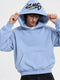 STWD OVERSIZED HOODIE WITH LOGO PATCH DETAIL - SKY BLUE