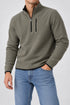 EIGHT 2 NINE RIBBED QUARTER ZIP HIGH NECK SWEATSHIRT