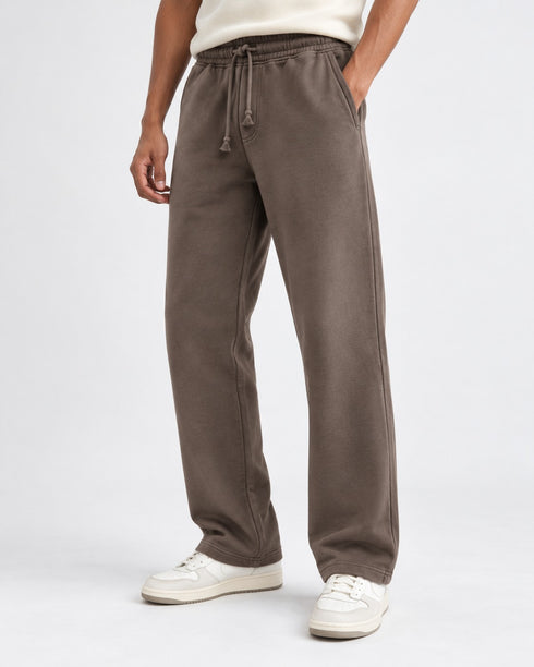 WASHED EFFECT RELAXED FIT TROUSERS