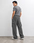 WASHED GREY RELAXED FIT CARGO TROUSERS