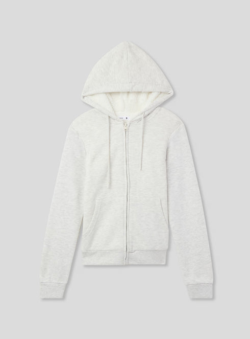 TERRANOVA WOMEN ZIPPER HOODIE - IVORY MELANGE