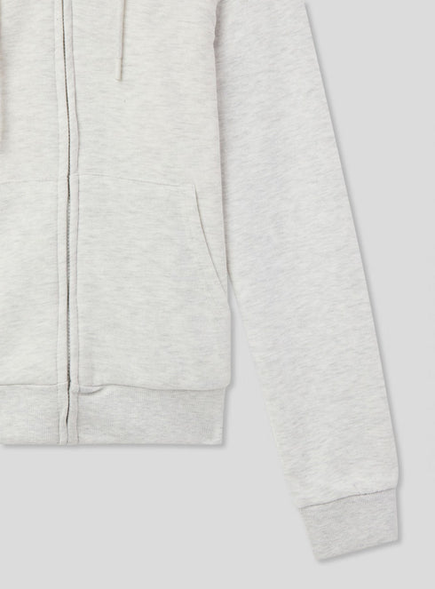 TERRANOVA WOMEN ZIPPER HOODIE - IVORY MELANGE