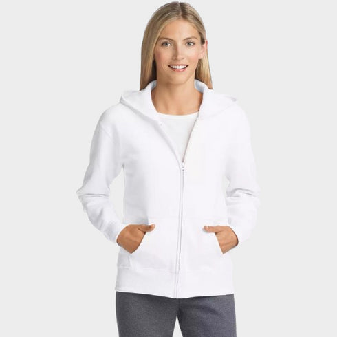 TERRANOVA WOMEN ZIPPER HOODIE - WHITE