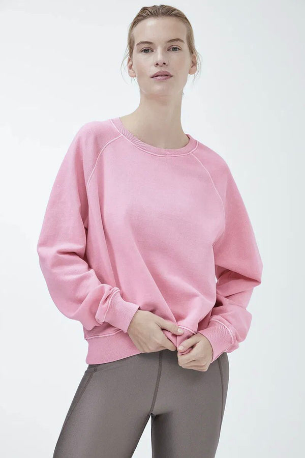 PULL&BEAR FRENCH TERRY OVERSIZED SWEATSHIRT - PINK