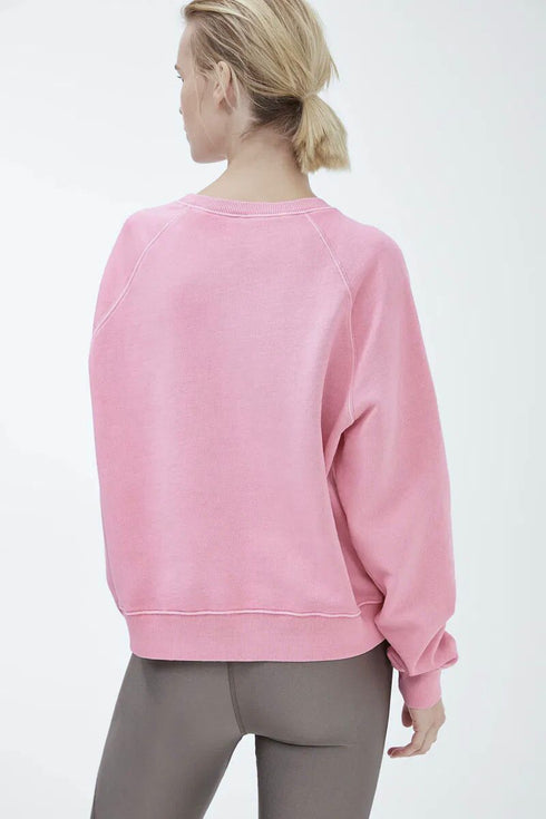 PULL&BEAR FRENCH TERRY OVERSIZED SWEATSHIRT - PINK