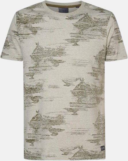 SPRINGFIELD TSHIRT WITH ALL OVER PATTERN BASK