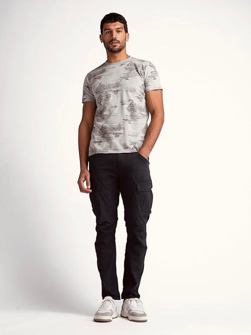 SPRINGFIELD TSHIRT WITH ALL OVER PATTERN BASK