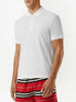 BURBERRY - COTTON PIEQUÉ POLO SHIRT WITH MONOGRAM MOTIF - WHITE