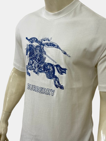 BURBERRY EMBROIDERED OVERSIZED T-SHIRT - WHITE
