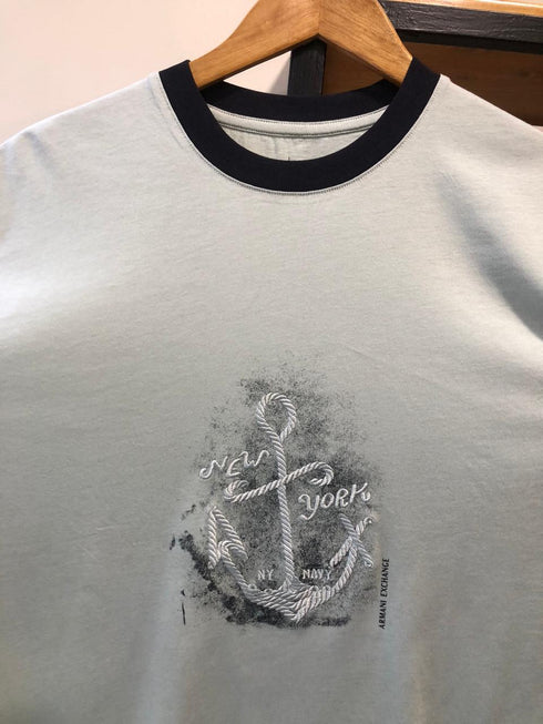 ARMANI EXCHANGE ANCHOR-PRINT COTTON T-SHIRT