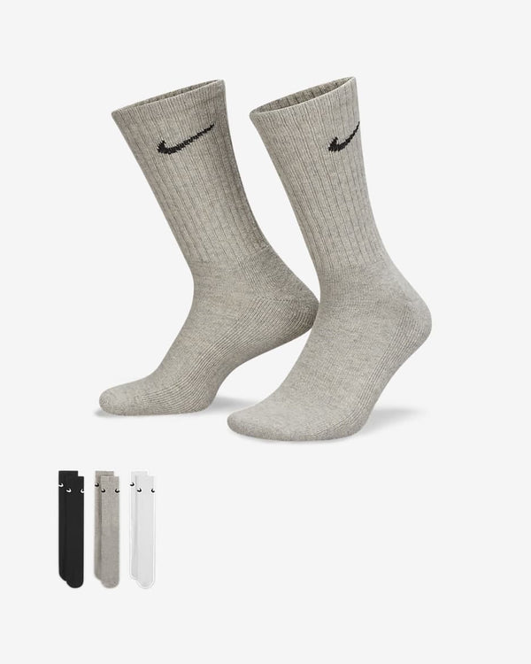 NIKE EVERYDAY MULTI COLOUR CUSHIONED TRAINING CREW SOCKS (3 PAIRS)