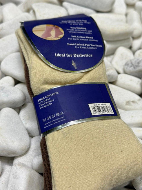 SOLEMATE ORGANIC COTTON DIABETIC CREW SOCKS - PACK OF 3