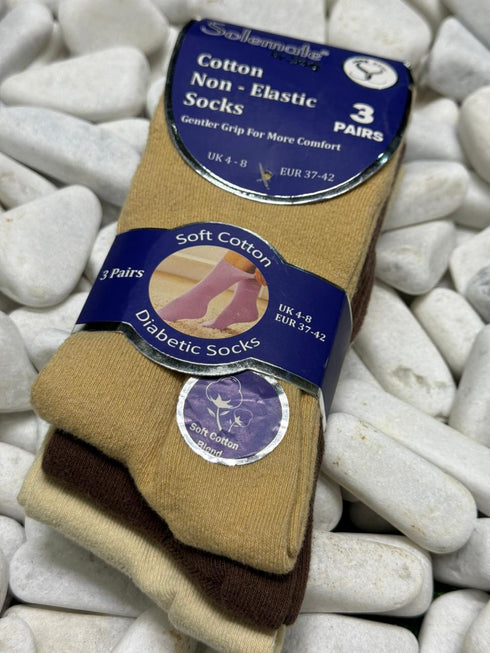 SOLEMATE ORGANIC COTTON DIABETIC CREW SOCKS - PACK OF 3