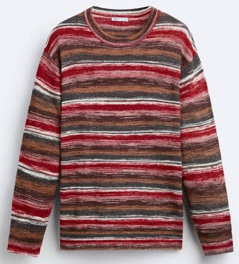 ZARA STRIPED JACQUARD SWEATER