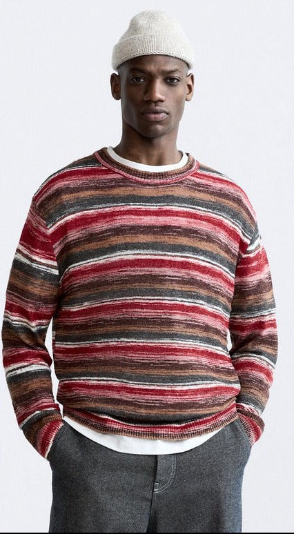 ZARA STRIPED JACQUARD SWEATER
