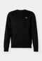 LACOSTE EMBROIDERED CREW NECK WOOL JUMPER - BLACK