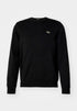 LACOSTE EMBROIDERED CREW NECK WOOL JUMPER - BLACK