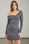 FOREVER 21 MARLED OFF-THE SHOULDER MINI SWEATER DRESS