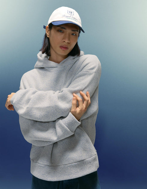 BERSHKA BOXY-FIT EMBROIDERED HOODIE