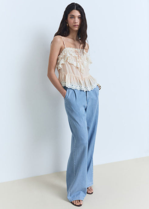 MNG MID-WAIST LYOCELL PALAZZO JEANS