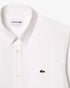 LACOSTE MEN'S SLIM FIT COTTON SHIRT - WHITE