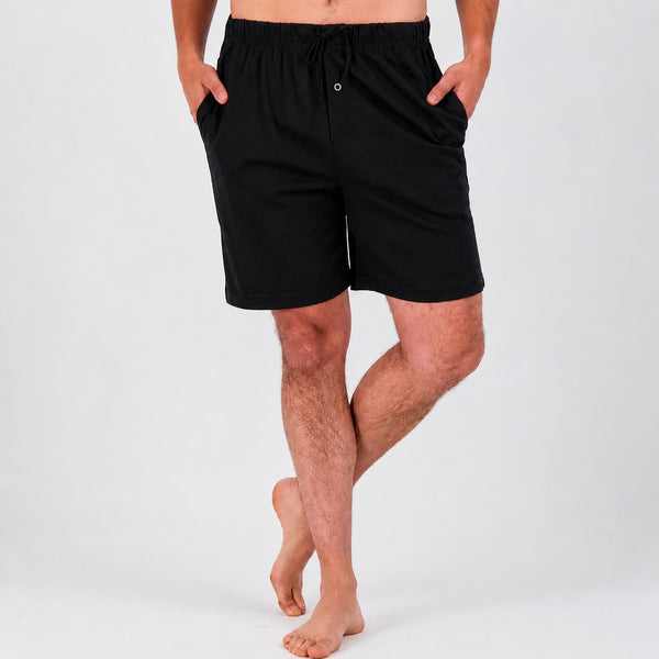 FRUIT OF THE LOOM SOFT BOTTOM KNIT SLEEP SHORT - BLACK