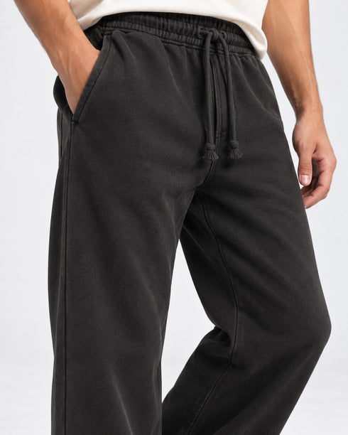 WASHED EFFECT RELAXED FIT TROUSERS