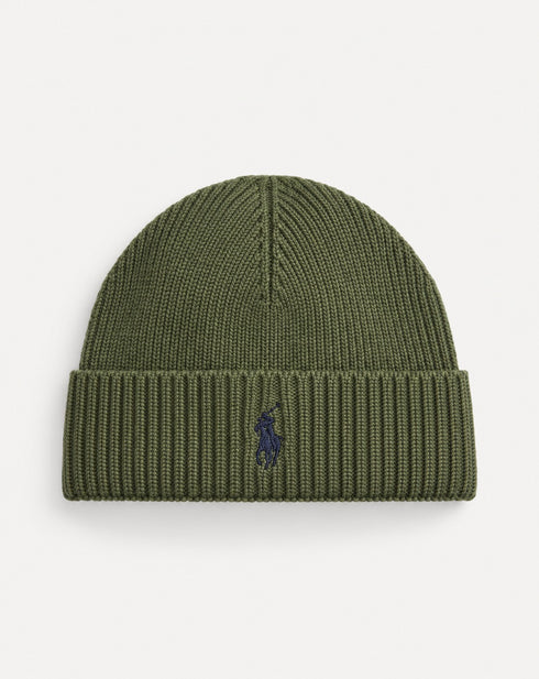 POLO RALPH LAUREN SIGNATURE LOGO COTTON KNIT BEANIE