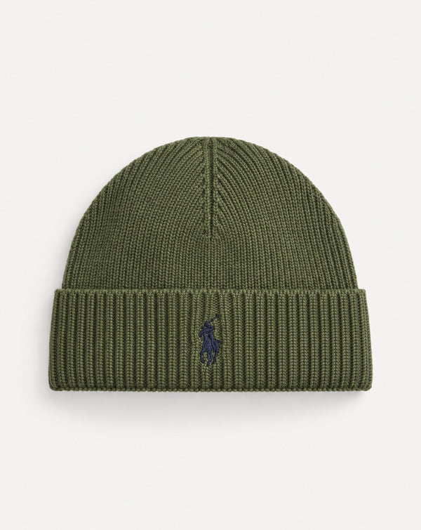 POLO RALPH LAUREN SIGNATURE LOGO COTTON KNIT BEANIE