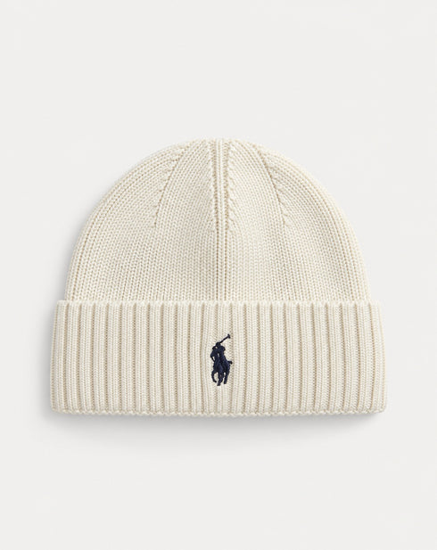 POLO RALPH LAUREN SIGNATURE LOGO COTTON KNIT BEANIE