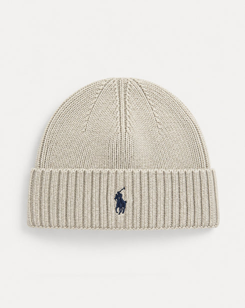 POLO RALPH LAUREN SIGNATURE LOGO COTTON KNIT BEANIE