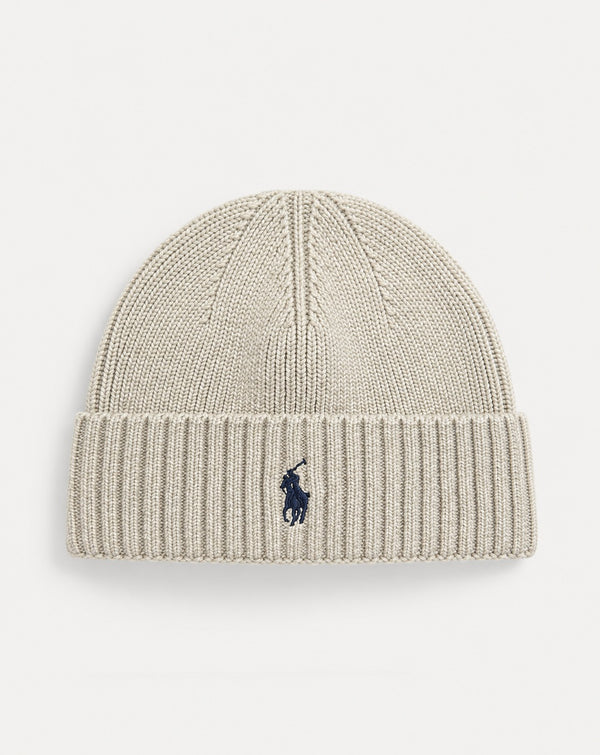 POLO RALPH LAUREN SIGNATURE LOGO COTTON KNIT BEANIE