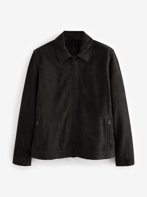 MASSIMO DUTTI SUEDE ZIP UP JACKET