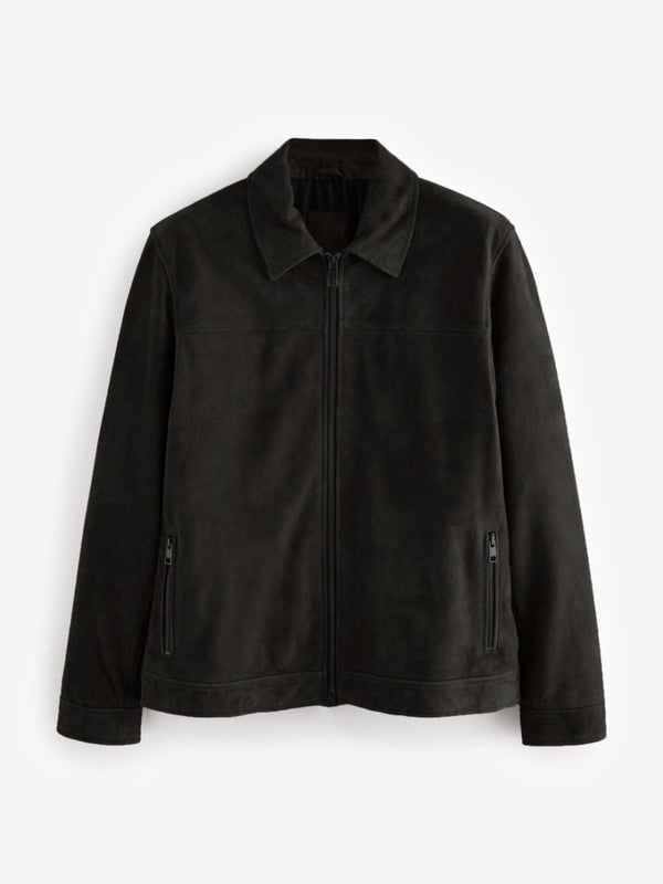 MASSIMO DUTTI SUEDE ZIP UP JACKET