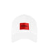 HUGO COTTON TWILL CAP WITH RED LOGO LABEL - WHITE