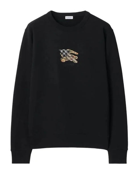 BURBERRY MEN’S BLACK EMBROIDERED LOGO SWEATSHIRT
