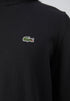LACOSTE EMBROIDERED CREW NECK WOOL JUMPER - BLACK