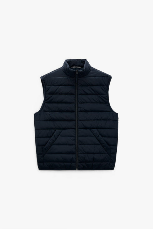 ZARA SLEEVELESS LIGHTWEIGHT PADDED GILET – NAVY