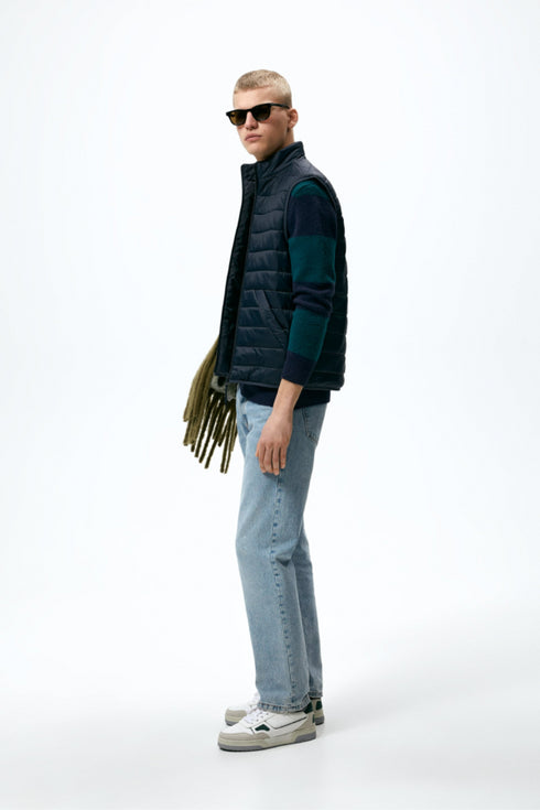 ZARA SLEEVELESS LIGHTWEIGHT PADDED GILET – NAVY