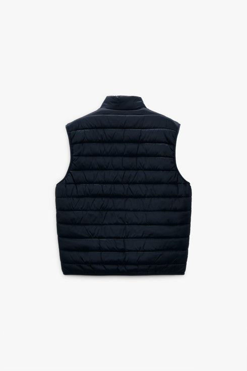 ZARA SLEEVELESS LIGHTWEIGHT PADDED GILET – NAVY