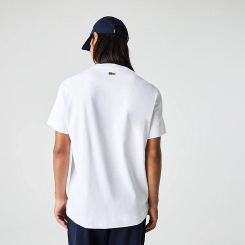 LACOSTE MEN'S TONE-ON-TONE BRANDED COTTON T-SHIRT