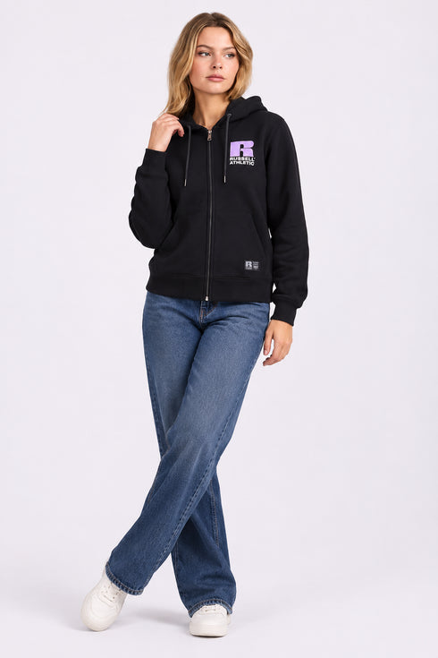 RUSSELL ATHLETIC FULL ZIP HOODIE – BLACK
