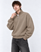 PULL&BEAR OVERSIZED PIQUÉ QUARTER ZIP SWEATSHIRT