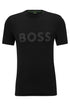 BOSS PERFORMANCE-STRETCH T-SHIRT WITH DECORATIVE REFLECTIVE LOGO