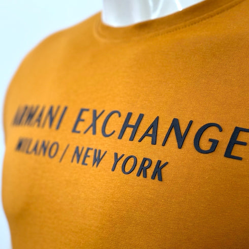 ARMANI EXCHANGE PRINTED GRAPHIC T-SHIRT - MUSTARD