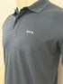 BOSS LOGO-RUBBERISED PIEQUÉ POLO SHIRT - NAVY