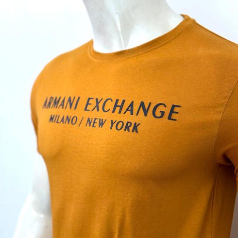 ARMANI EXCHANGE PRINTED GRAPHIC T-SHIRT - MUSTARD