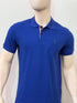 BURBERRY - COTTON PIEQUÉ POLO SHIRT WITH MONOGRAM MOTIF ROYAL BLUE