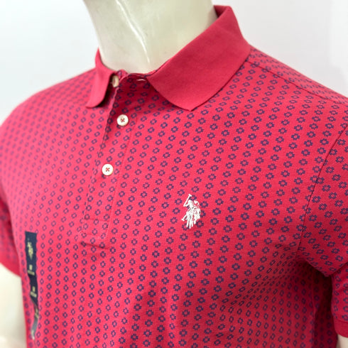 U.S.POLO ASSN. ALL OVER DOTED PRINTED POLO SHIRT