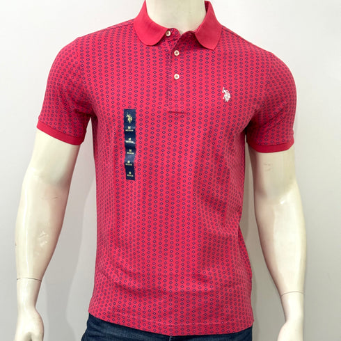 U.S.POLO ASSN. ALL OVER DOTED PRINTED POLO SHIRT